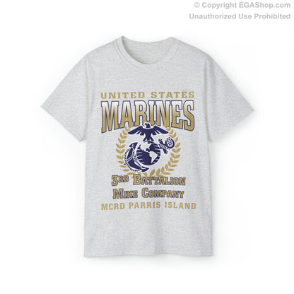 T-Shirt: Mike Co. MCRD Parris Island (EGA + Back Proud Family)