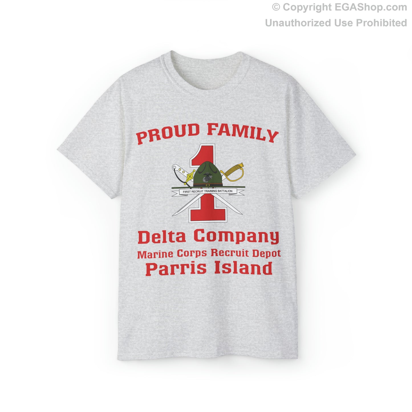 T-Shirt: Delta Co. MCRD Parris Island (1st Battalion Crest)