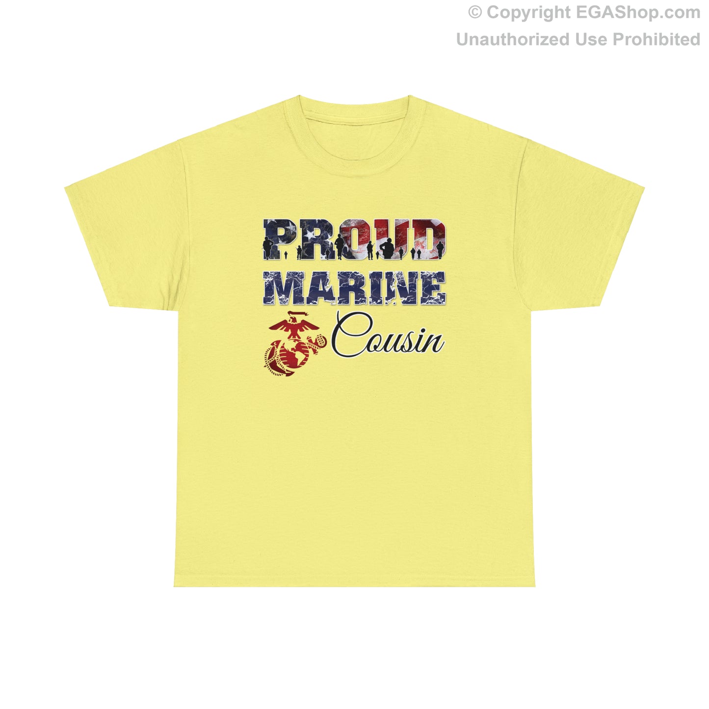 T-Shirt Proud Marine Cousin (Your Choice of Colors)