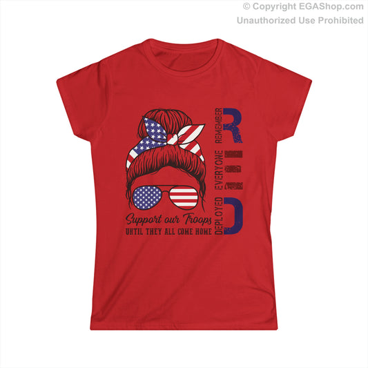 T-Shirt, Ladies Fit: Red Friday Rosie Remember Everyone Deployed