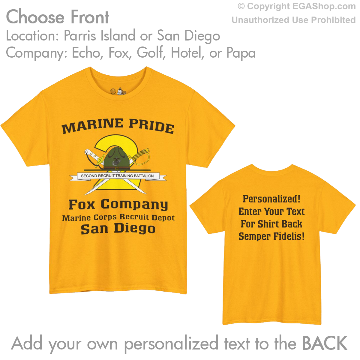 2nd Btn CREST Choose Company & Personalized Back (T-Shirt)