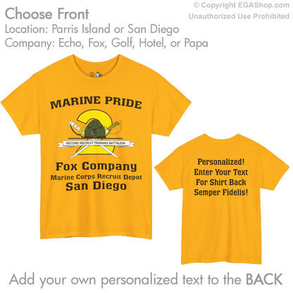 2nd Btn CREST Choose Company & Personalized Back (T-Shirt)