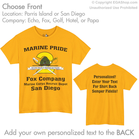 2nd Btn CREST Choose Company & Personalized Back (T-Shirt)