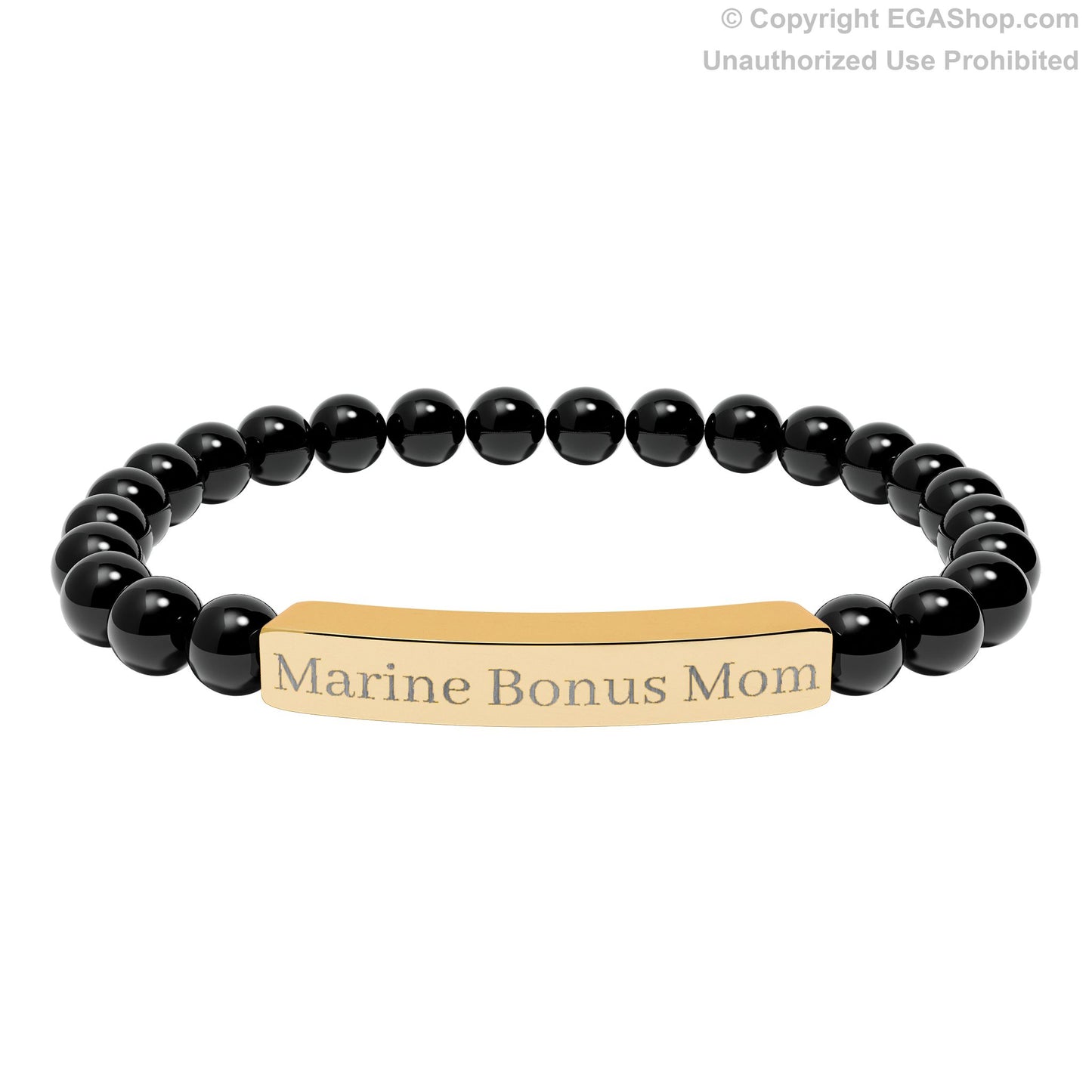 Marine Bonus Mom Natural Stone Bead Bracelet