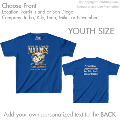 3rd Btn Choose Company & Personalized Back (YOUTH T-Shirt)