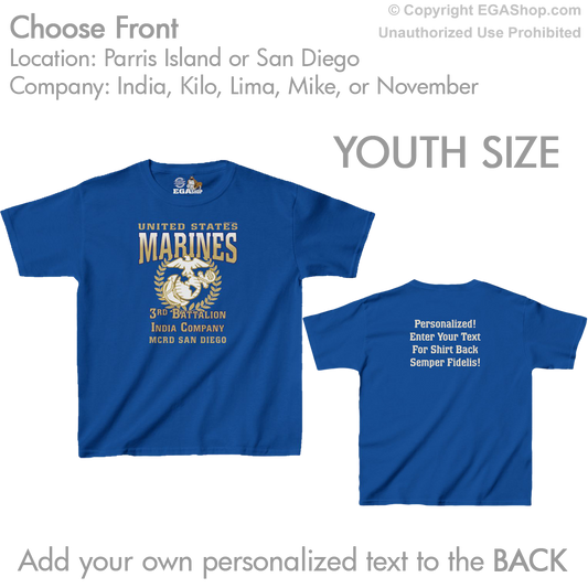 3rd Btn Choose Company & Personalized Back (YOUTH T-Shirt)