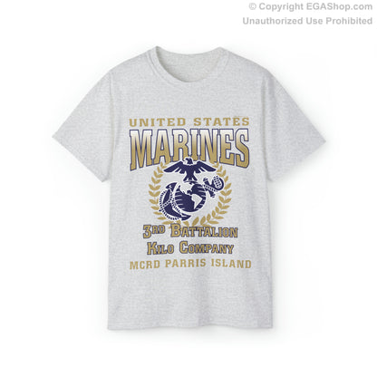 T-Shirt: Kilo Co. MCRD Parris Island (EGA + Back Proud Family)