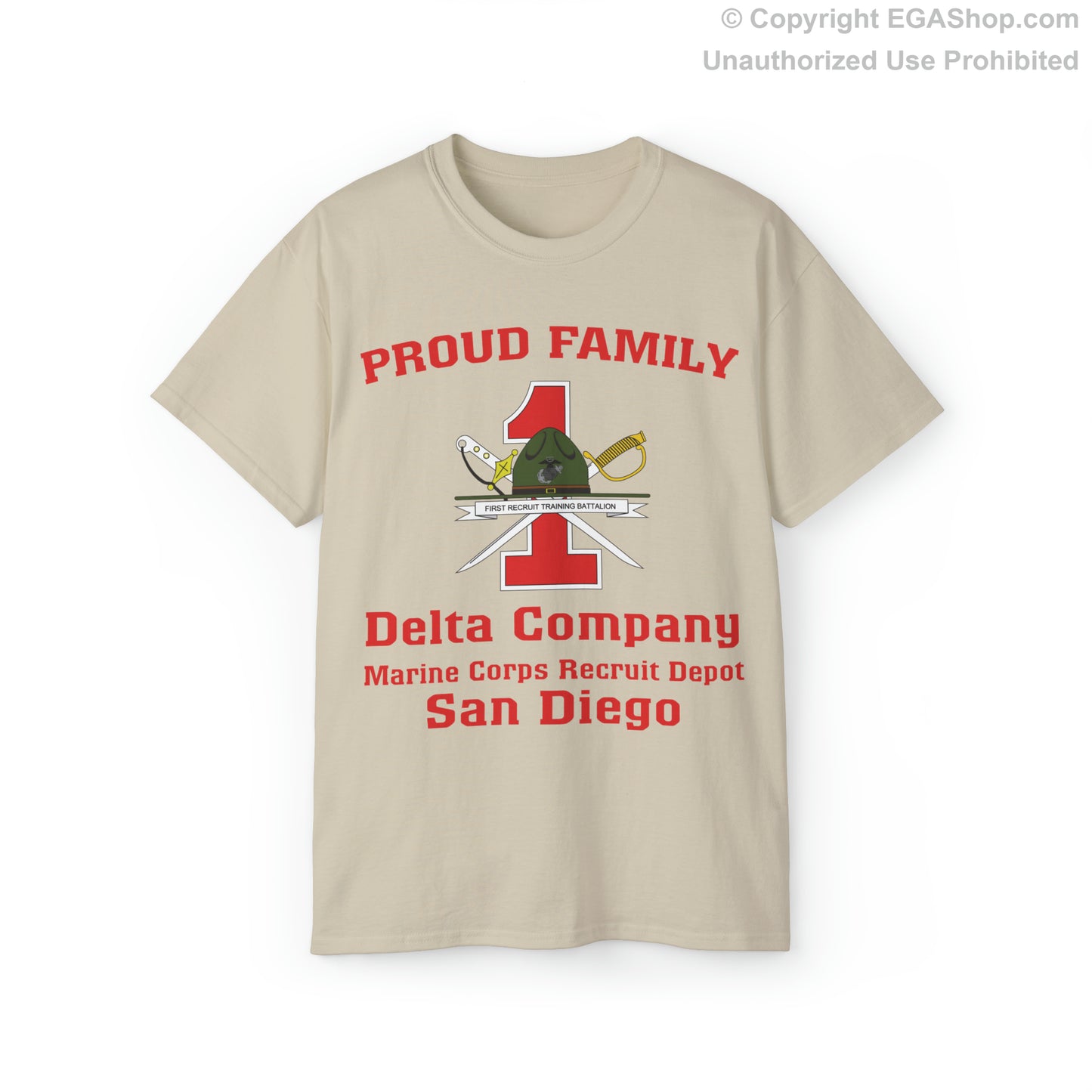 T-Shirt: Delta Co. MCRD San Diego (1st Battalion Crest)