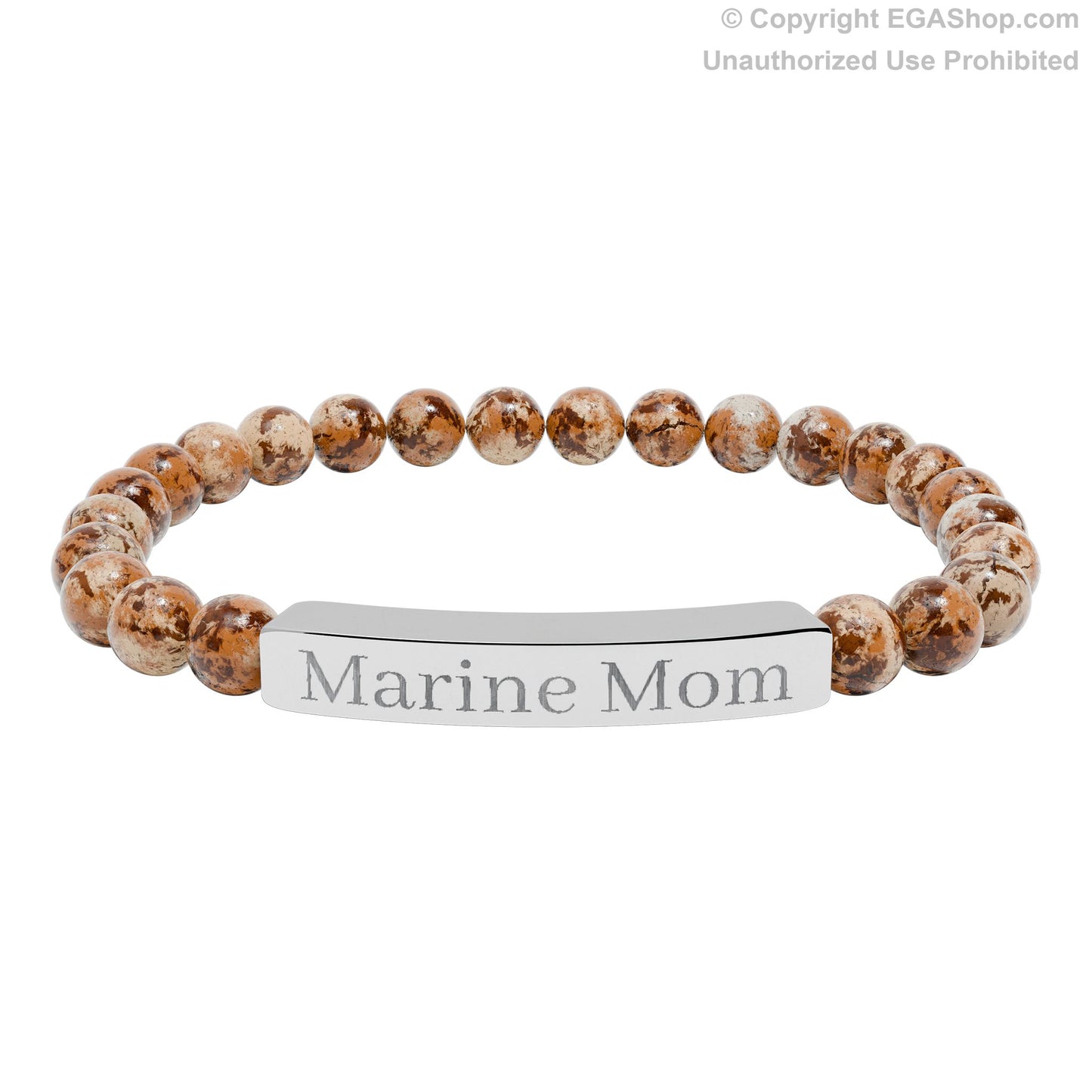 Marine Mom Natural Stone Bead Bracelet