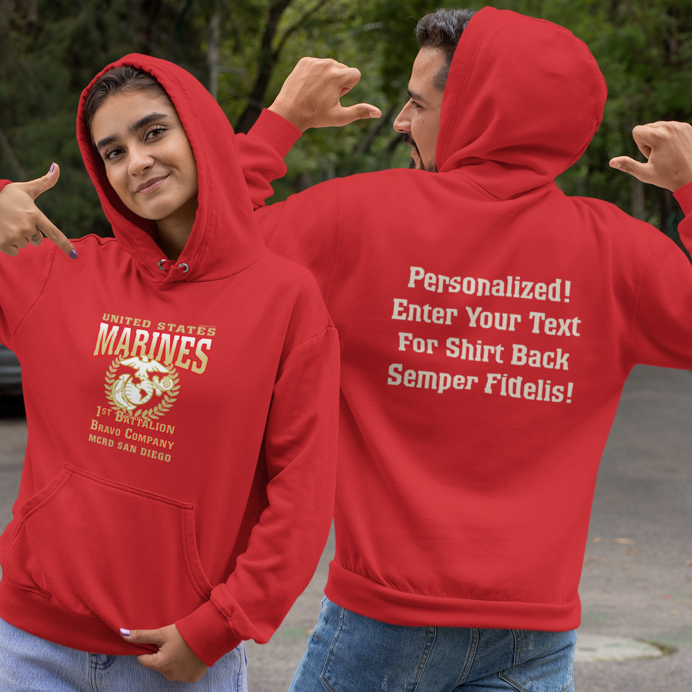 1st Btn Choose Company & Personalized Back (Hoodie)