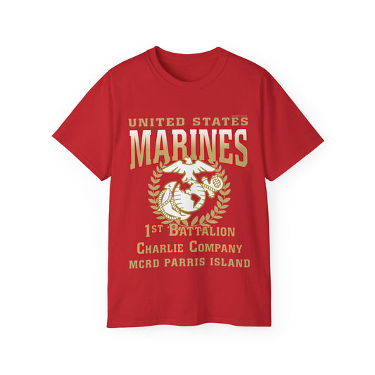 T-Shirt: Charlie Co. MCRD Parris Island (EGA, Blank Back)