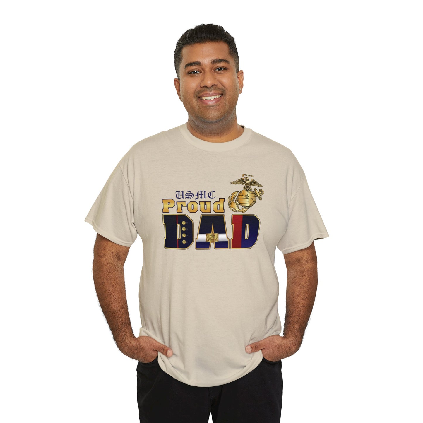 T-Shirt: Dress Blue Proud Dad (Your Choice of Colors)