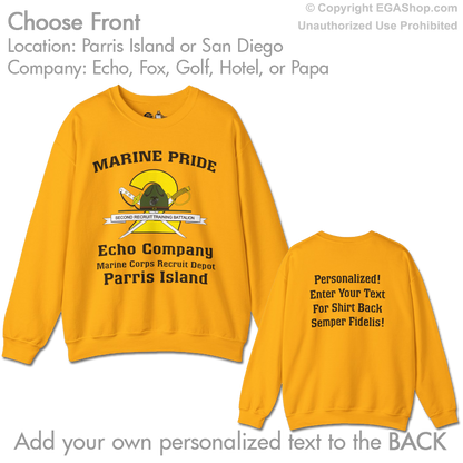 2nd Btn CREST Choose Company & Personalized Back (Sweatshirt)