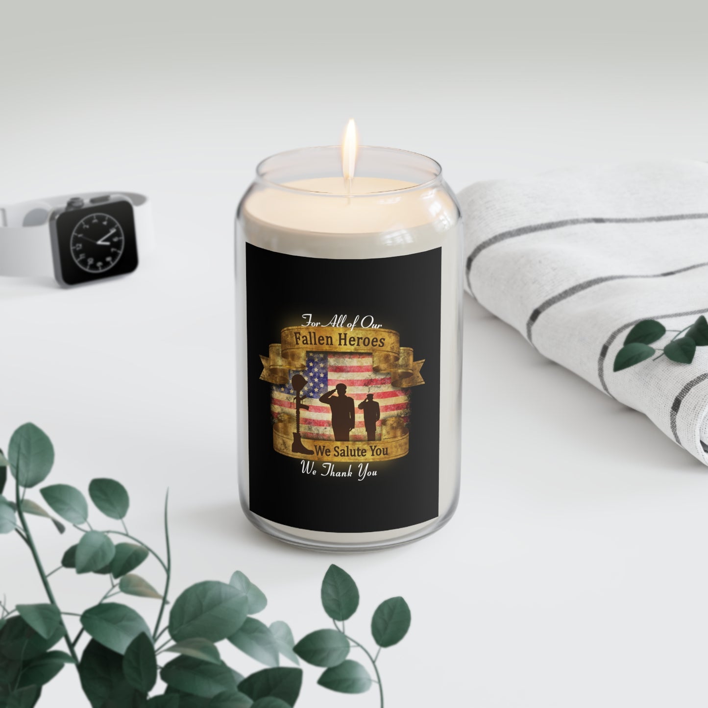 Memorial Soy Candle 13.75oz — "For All Our Fallen Heroes" Patriotic Tribute