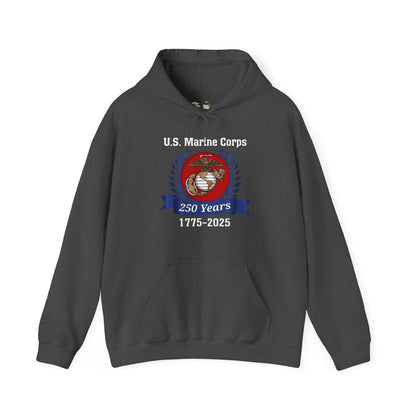 U.S. Marine Corps 250 Years Hoodie, Unisex Pullover, Commemorative Apparel