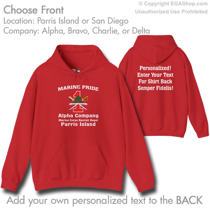 1st Btn CREST Choose Company & Personalized Back (Hoodie)