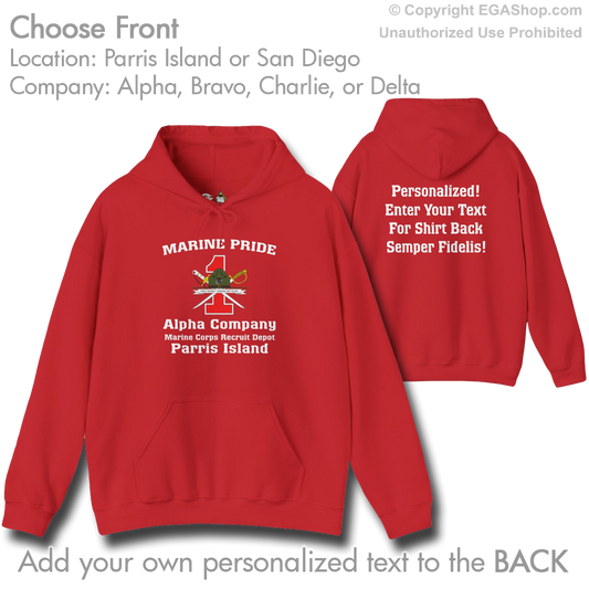 1st Btn CREST Choose Company & Personalized Back (Hoodie)