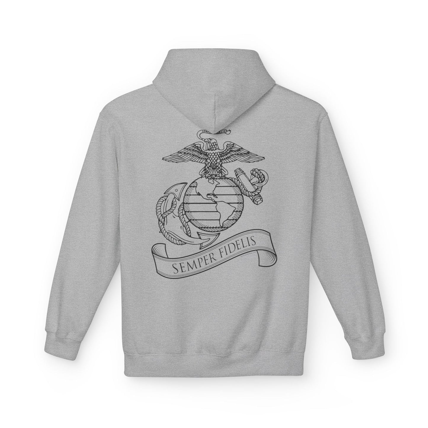 Hoodie: Midweight Softstyle Line EGA and Semper Fidelis