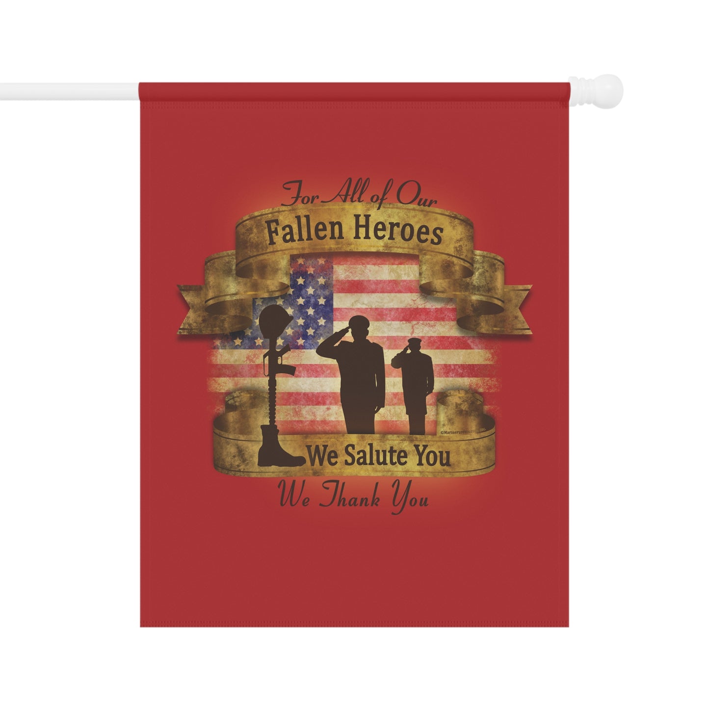 Fallen Heroes Memorial Garden Flag – "For All of Our Fallen Heroes, We Salute You"