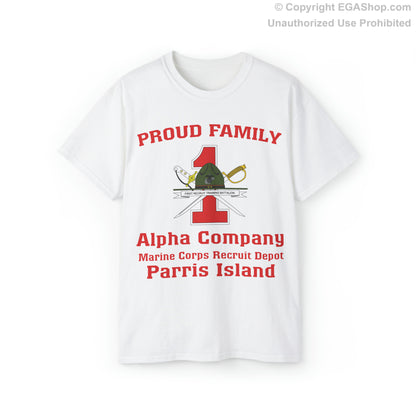 T-Shirt: Alpha Co. MCRD Parris Island (1st Battalion Crest)