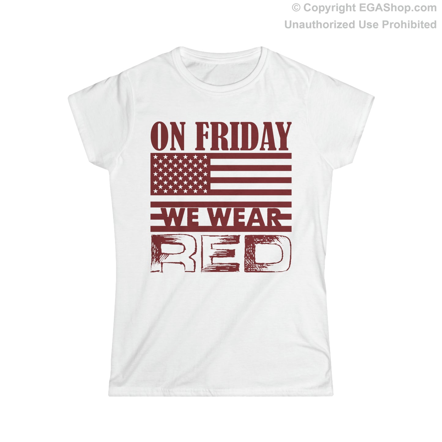 T-Shirt, Ladies Fit: On Friday We Wear Red