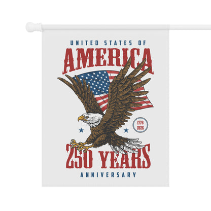 250th USA Anniversary Garden Flag – Eagle & American Flag Banner