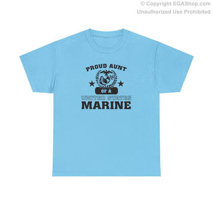 T-Shirt: Proud Aunt of a Marine (Varsity Style, Color Choices)