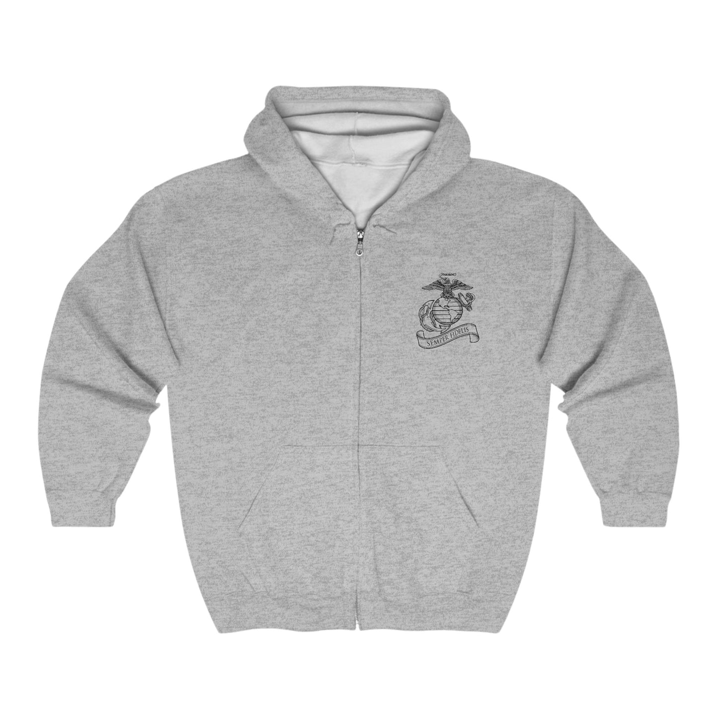 Full-Zip Hoodie: Line Drawn EGA Printed Front and Back