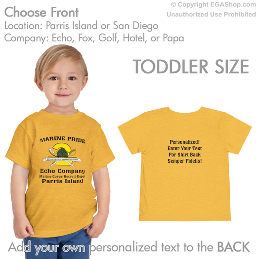 2nd Btn CREST Choose Company & Personalized Back (TODDLER T-Shirt)