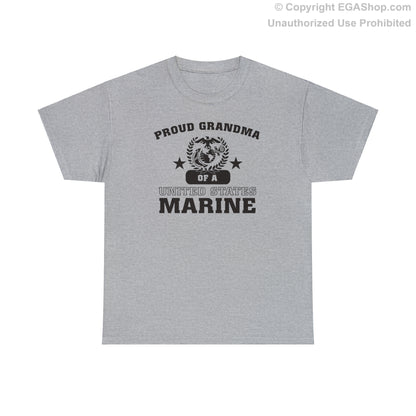 T-Shirt: Proud Grandma of a Marine (Varsity Style, Color Choices)