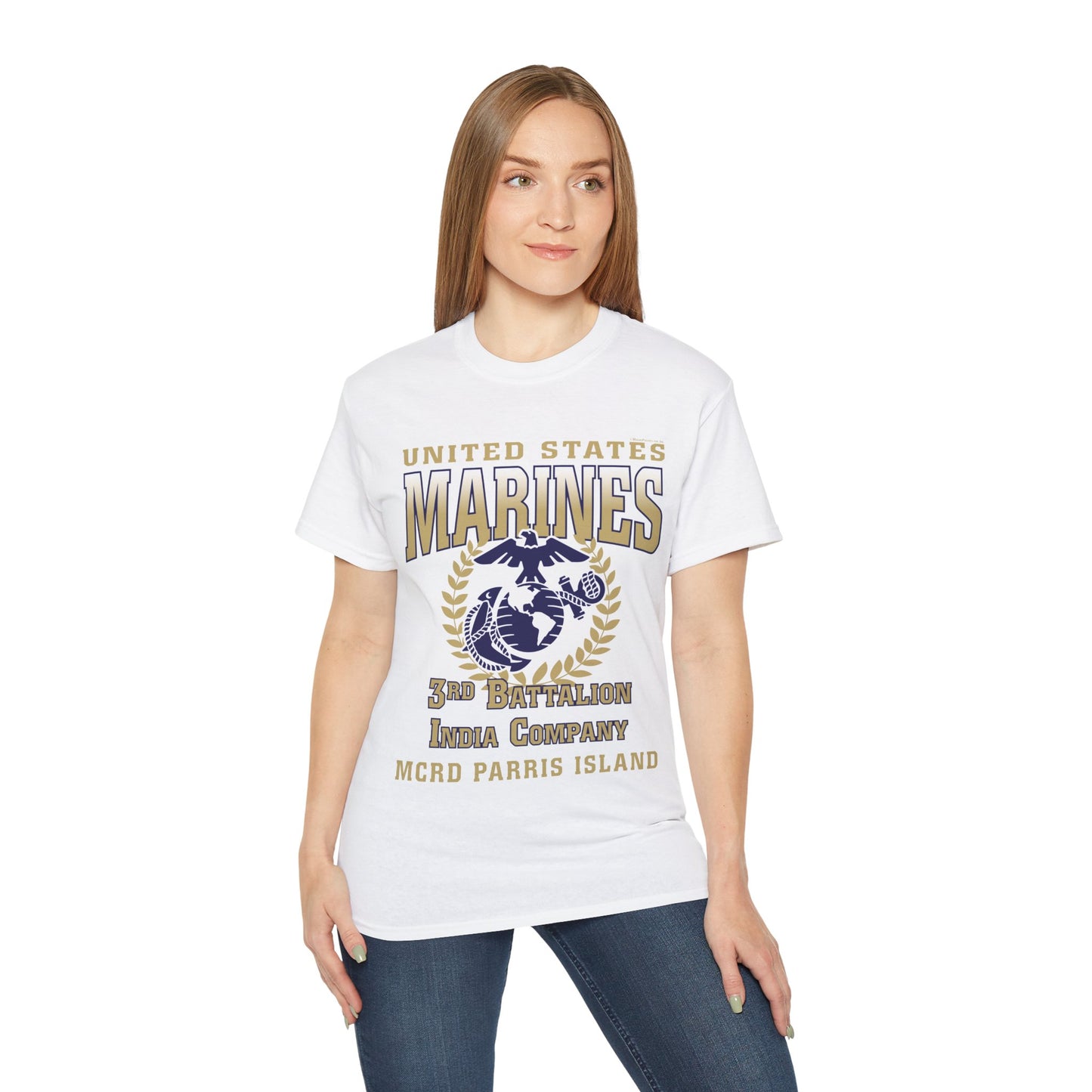 T-Shirt: India Co. MCRD Parris Island (EGA, Blank Back)