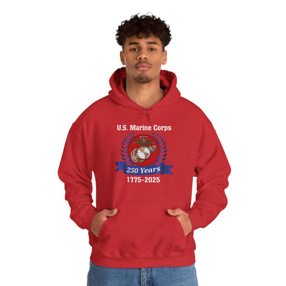 U.S. Marine Corps 250 Years Hoodie, Unisex Pullover, Commemorative Apparel