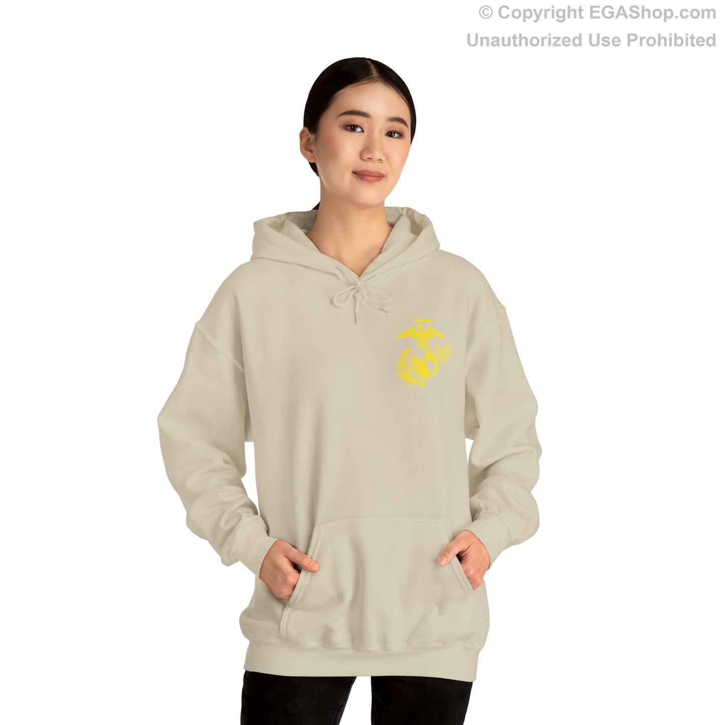 Hoodie: Hotel Co. MCRD Parris Island (2nd Battalion Crest on BACK)