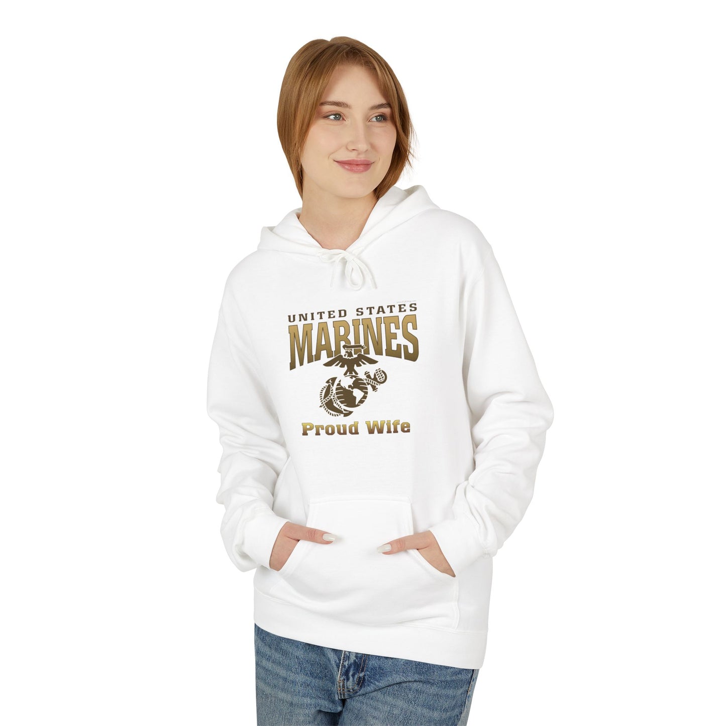 Hoodie Midweight Softstyle: United States Marines Proud Wife