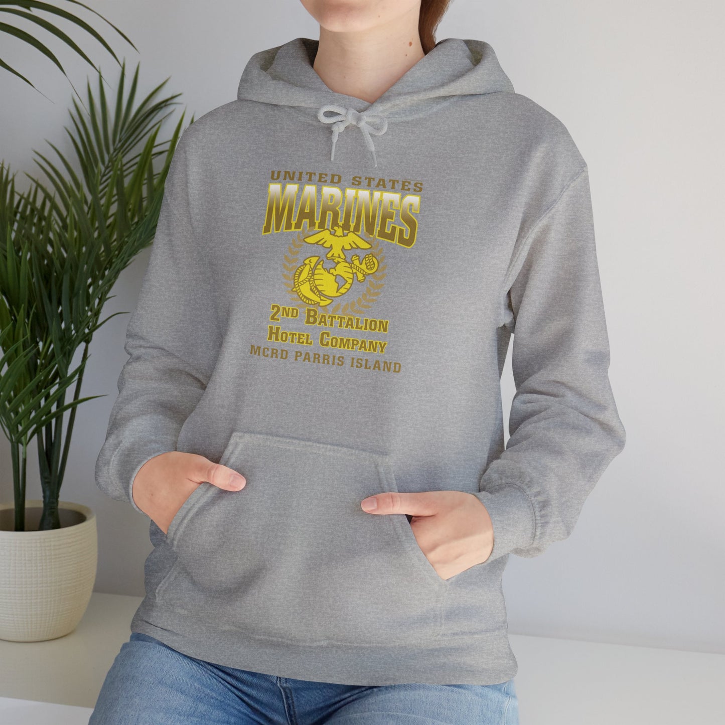 Hoodie: Hotel Co. MCRD Parris Island (EGA, Blank Back)