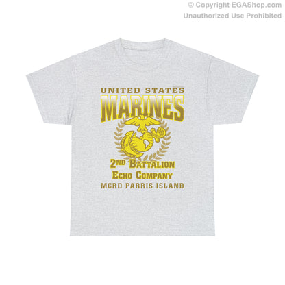 T-Shirt: Echo Co. MCRD Parris Island (EGA + Back Proud Family)