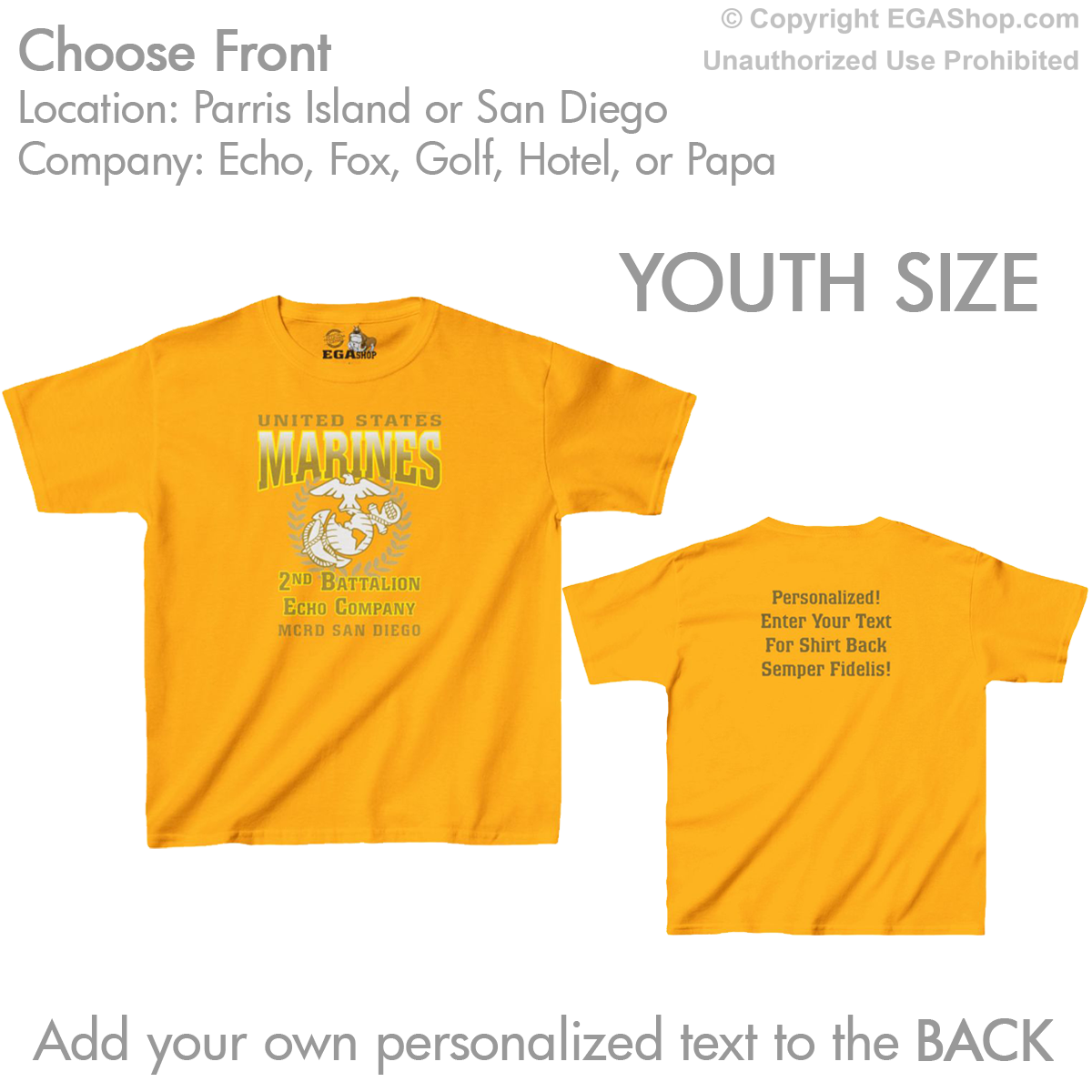 2nd Btn Choose Company & Personalized Back (YOUTH T-Shirt)