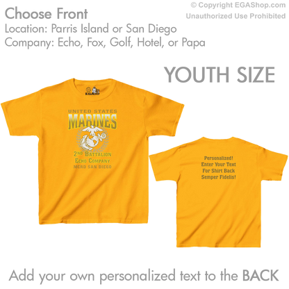 2nd Btn Choose Company & Personalized Back (YOUTH T-Shirt)