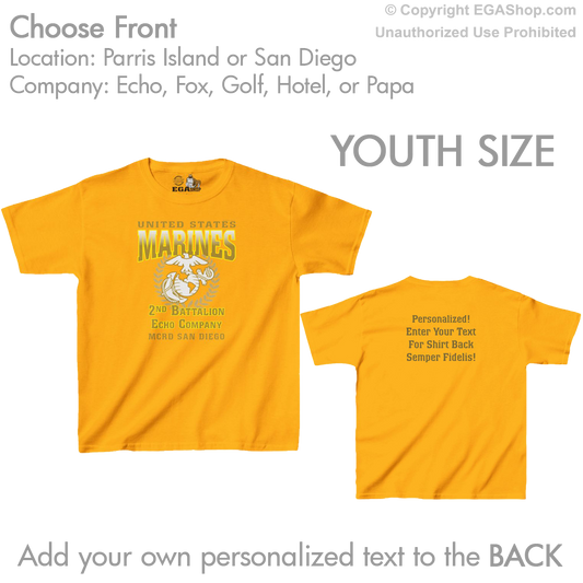 2nd Btn Choose Company & Personalized Back (YOUTH T-Shirt)