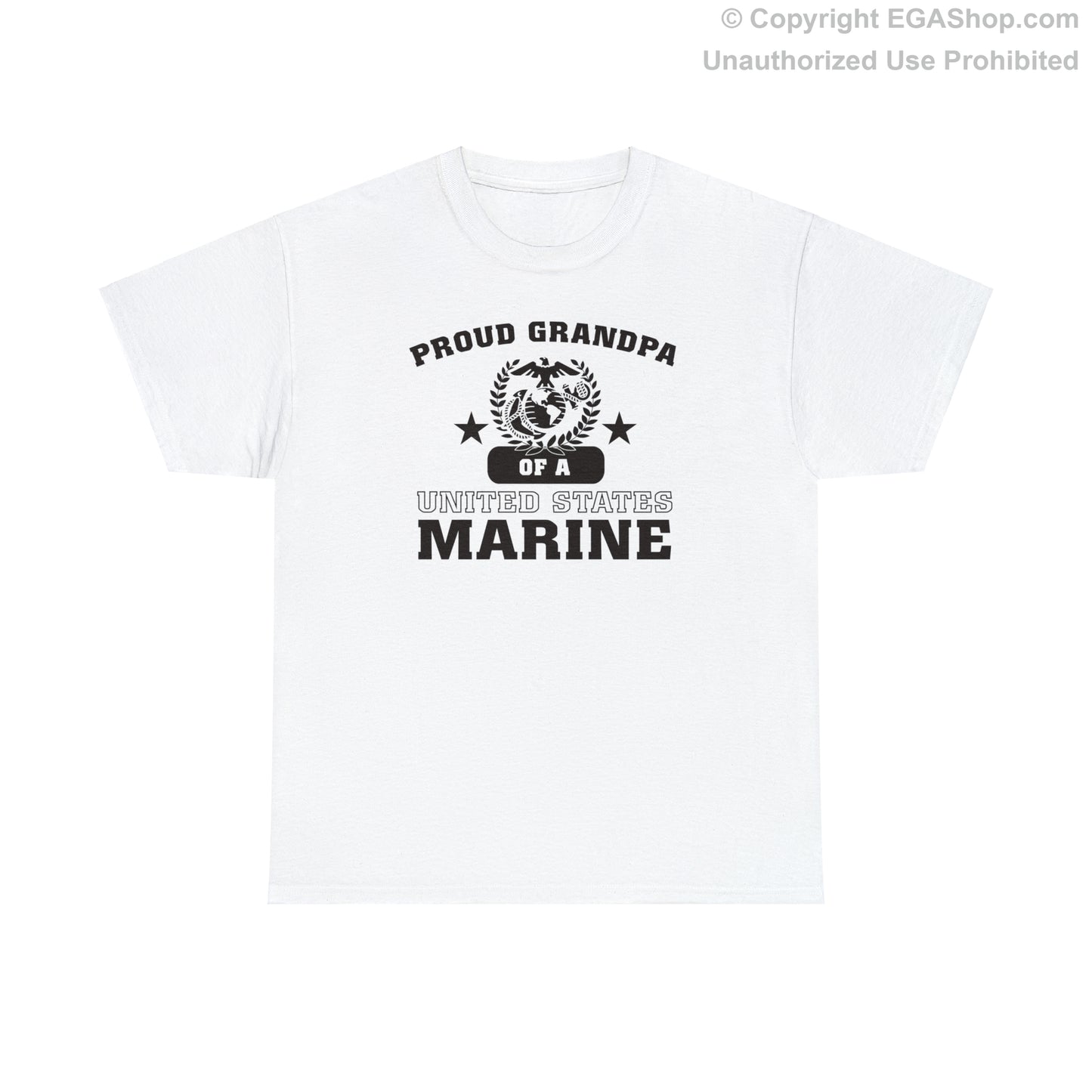 T-Shirt: Proud Grandpa of a Marine (Varsity Style, Color Choices)