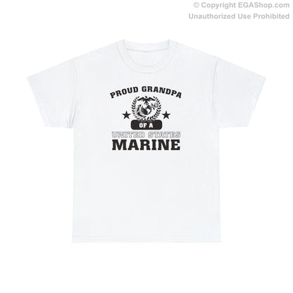 T-Shirt: Proud Grandpa of a Marine (Varsity Style, Color Choices)