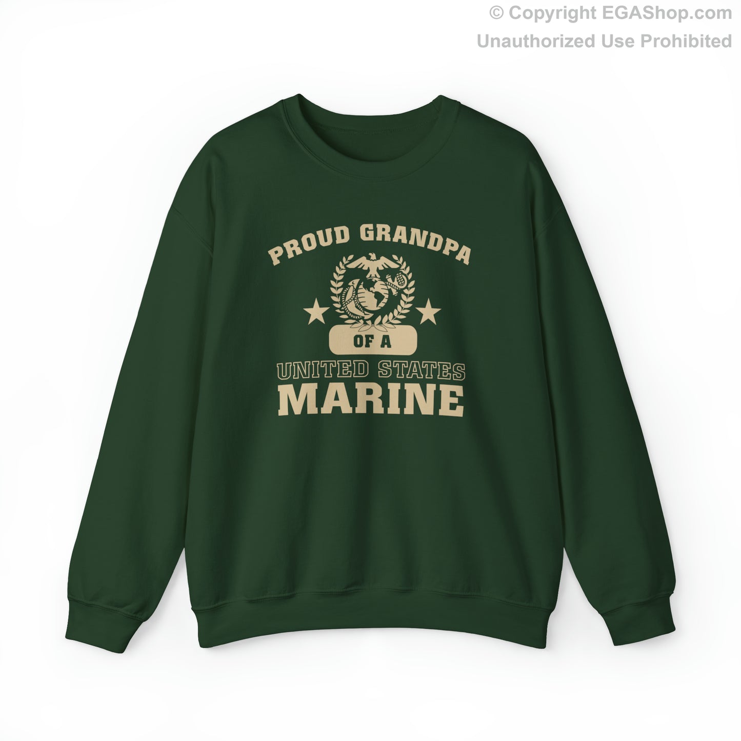 Sweatshirt: Proud Grandpa of a Marine (Varsity Style, Color Choices)