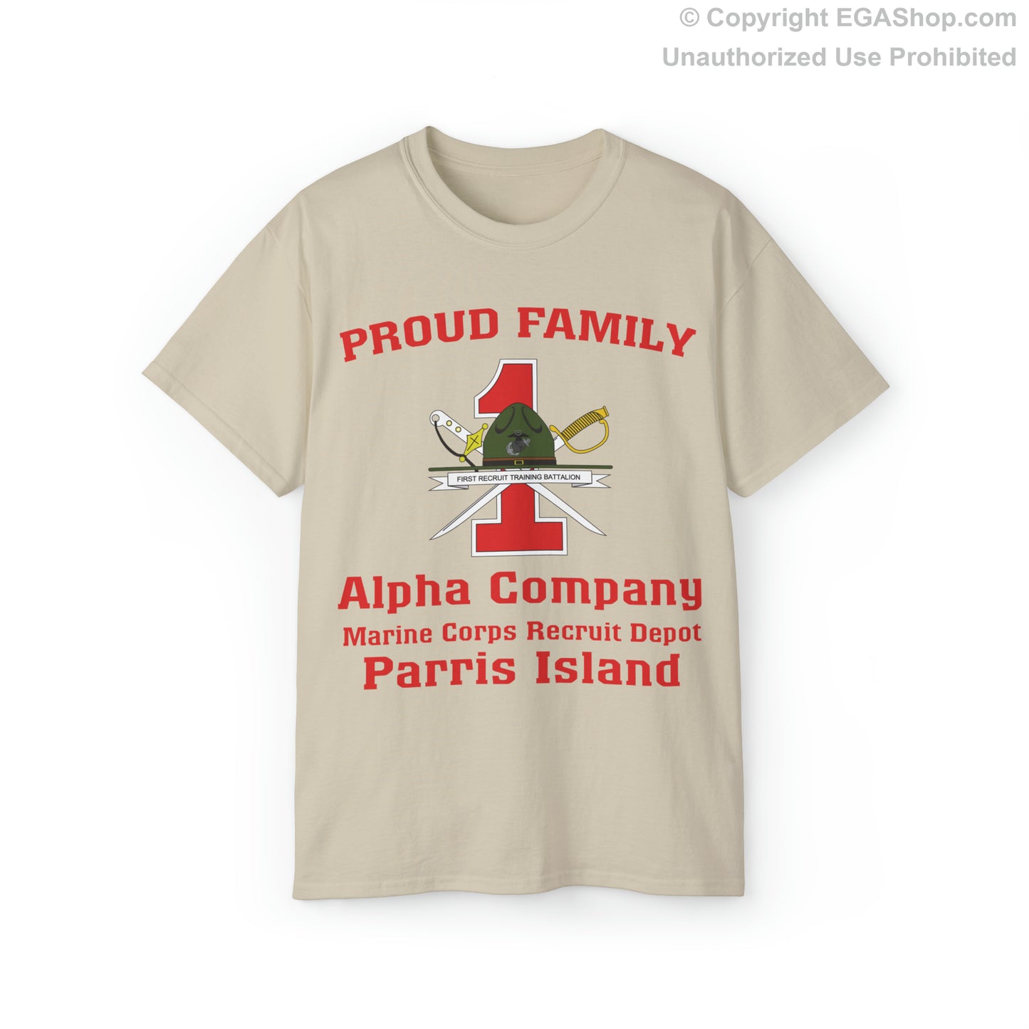 T-Shirt: Alpha Co. MCRD Parris Island (1st Battalion Crest)