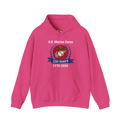 U.S. Marine Corps 250 Years Hoodie, Unisex Pullover, Commemorative Apparel