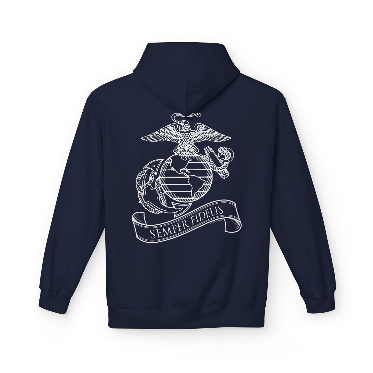 Hoodie: Midweight Softstyle Line EGA and Semper Fidelis