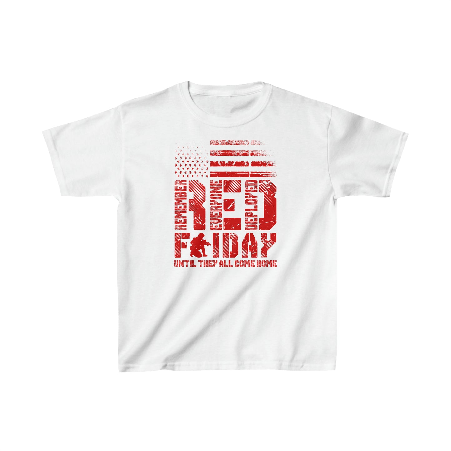 T-Shirt, Youth: Red Friday with Kneeling Service Member