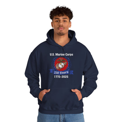 U.S. Marine Corps 250 Years Hoodie, Unisex Pullover, Commemorative Apparel