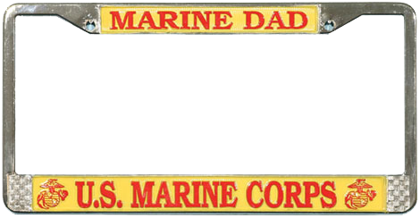 License Plate Frame: Marine Dad