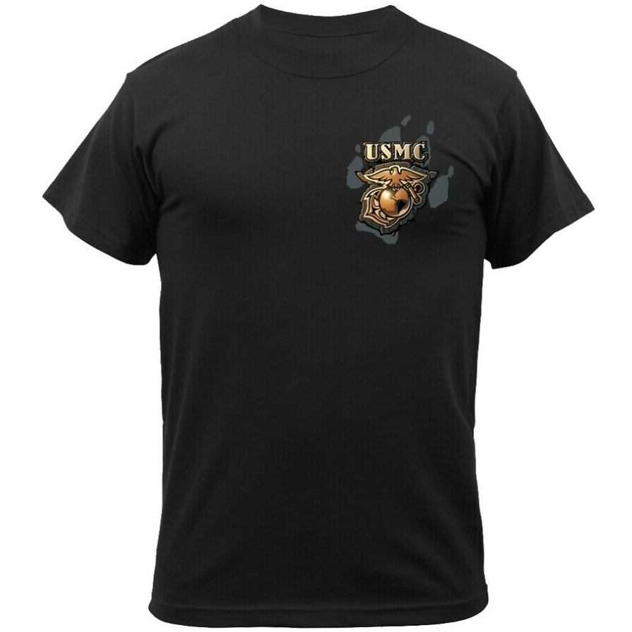 T-Shirt: Black Ink USMC Bulldog Release the Dogs of War