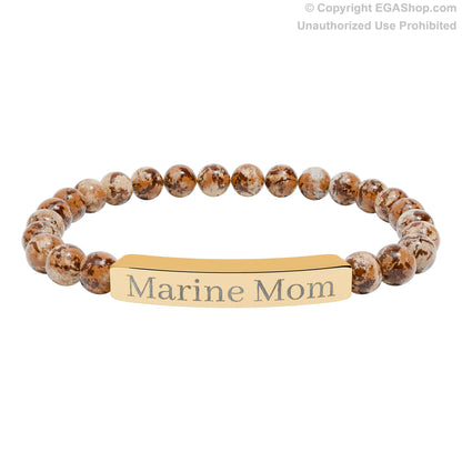Marine Mom Natural Stone Bead Bracelet